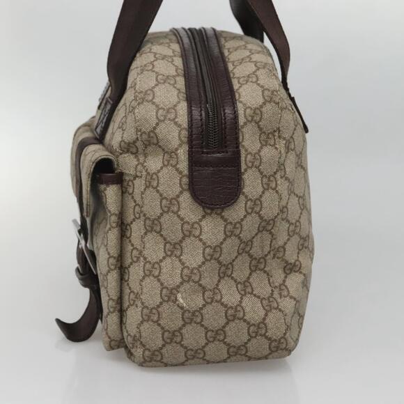GUCCI GG Supreme Hand Bag Pvc Beige Silver - Picture 5 of 16